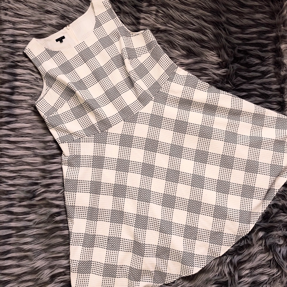 Talbots waffle checkers b&w dress